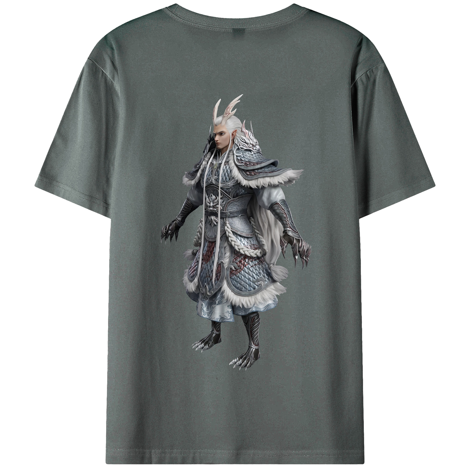 （画像用） Ne Zha 2 ナタ 魔童の大暴れ 綿100％半袖Tシャツ（背面プリント）
